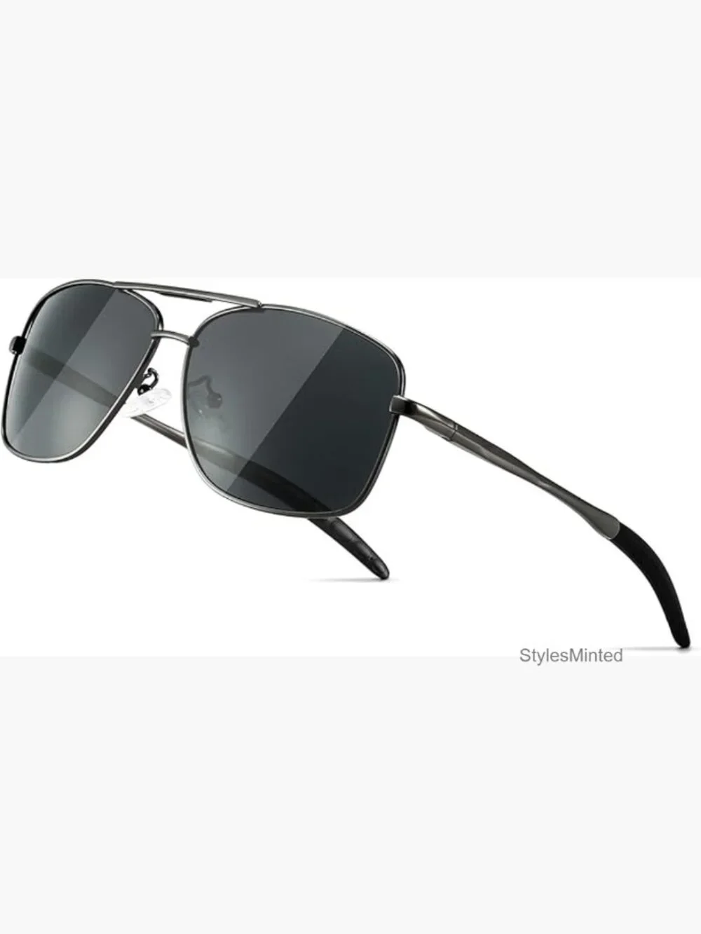 Men's Polarized Square Aviator Sunglasses Metal Frame UV Protection